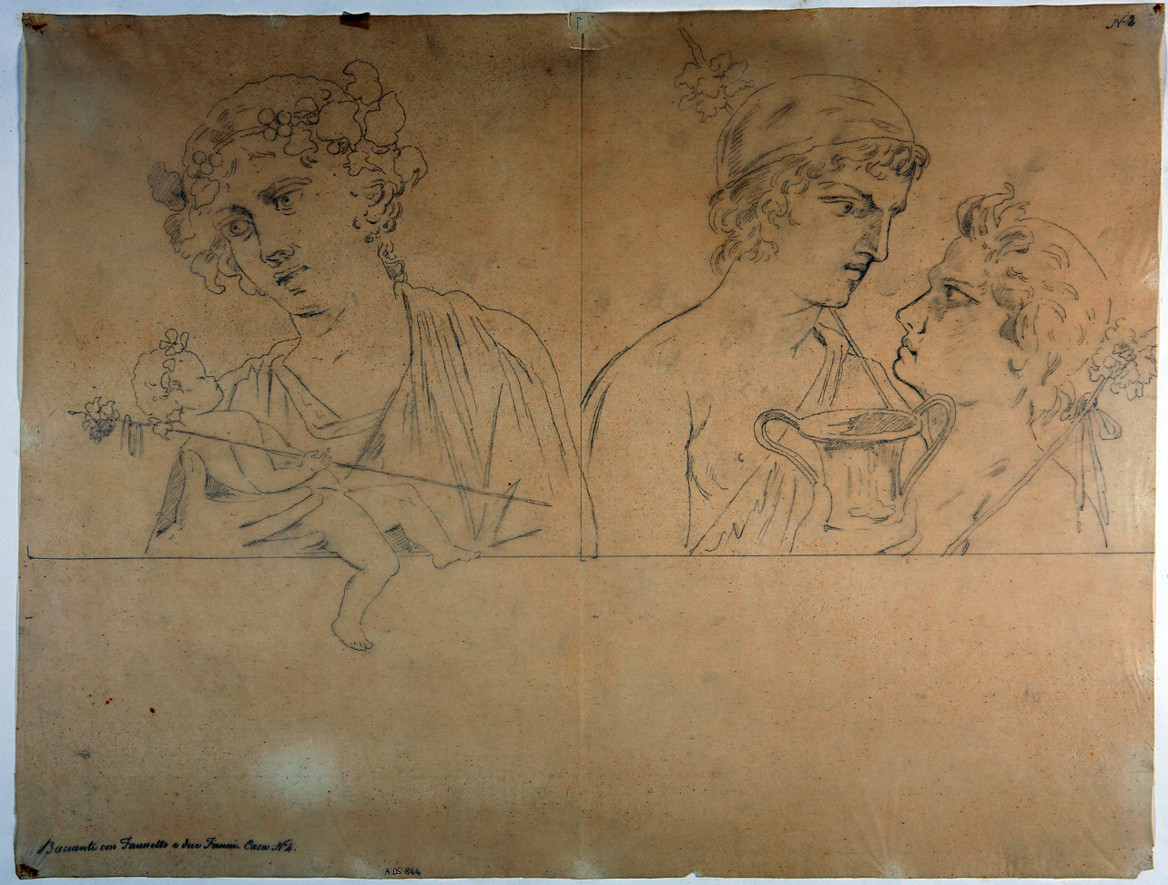 Dioniso, menade, satiro (disegno) di La Volpe Nicola (seconda metà sec. XIX)