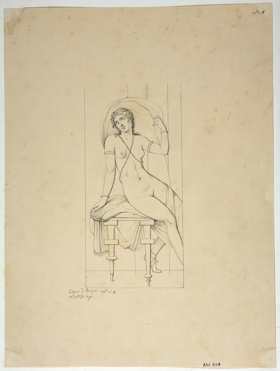 figura femminile (disegno) di La Volpe Nicola (seconda metà sec. XIX)