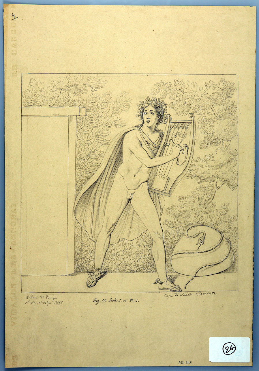 Apollo citaredo (disegno) di La Volpe Nicola (terzo quarto sec. XIX)