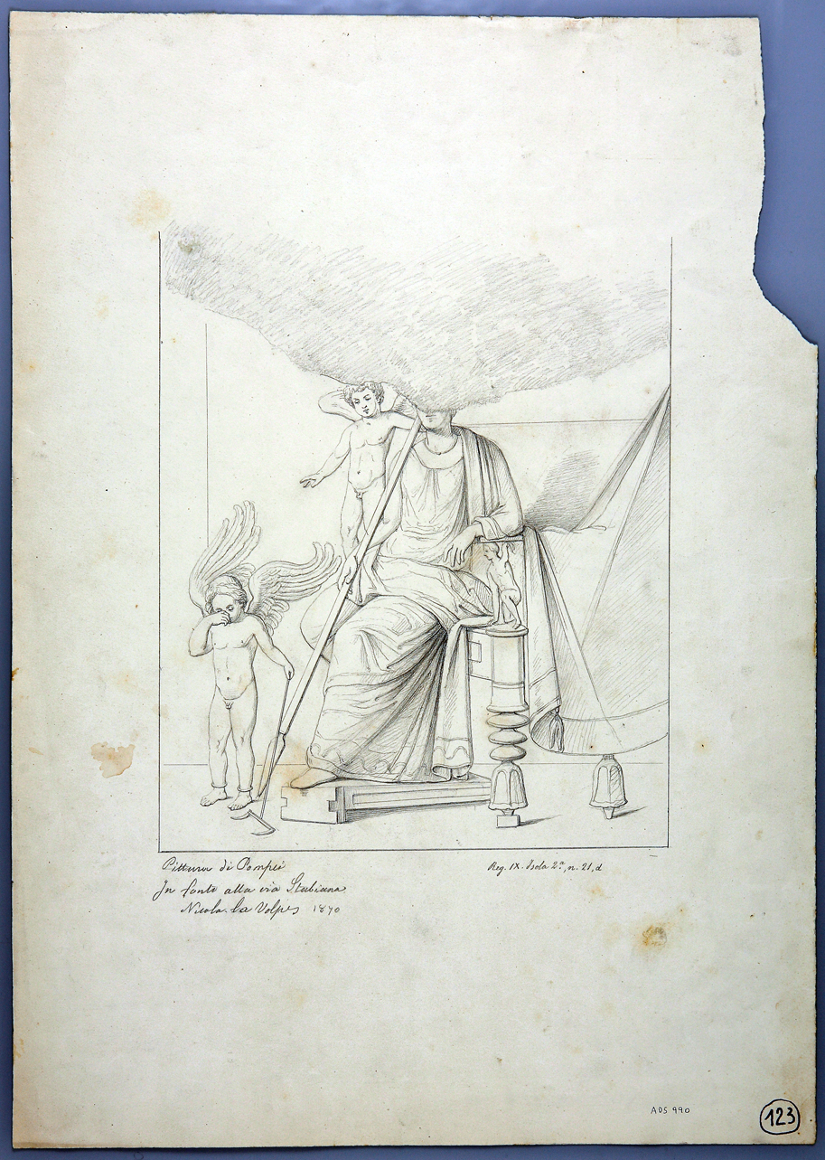 Afrodite che punisce un amorino (disegno) di La Volpe Nicola (terzo quarto sec. XIX)