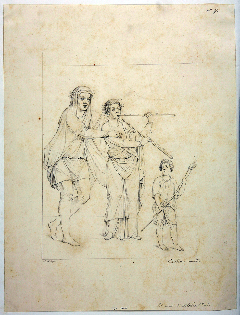 scena di commedia (disegno) di La Volpe Nicola (terzo quarto sec. XIX)
