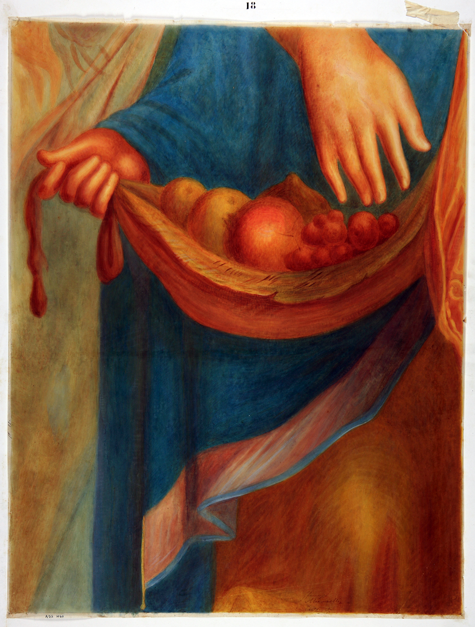 pelle animale con frutti (disegno) di Mastracchio Michele (secondo quarto sec. XIX)