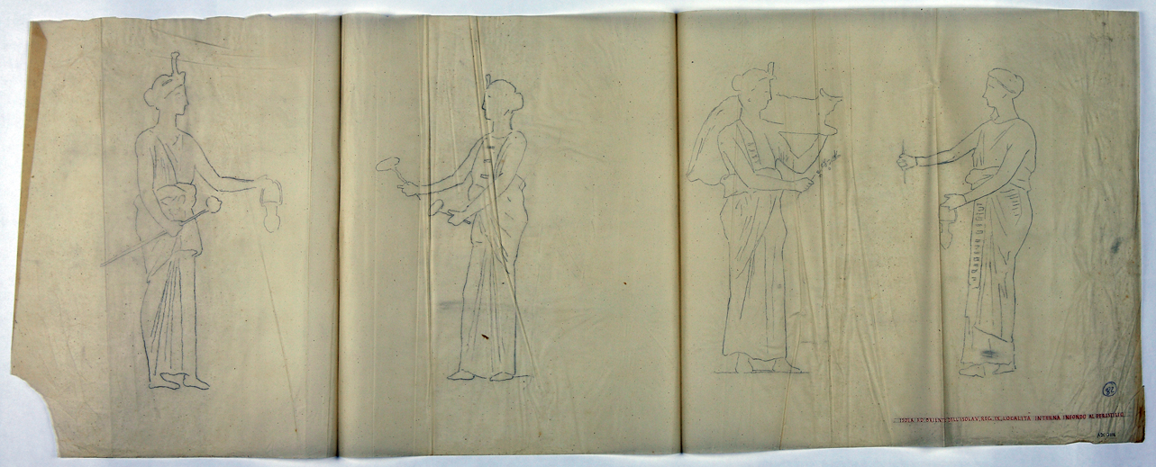 figure femminili egittizzanti (disegno) di Discanno Geremia (seconda metà sec. XIX)