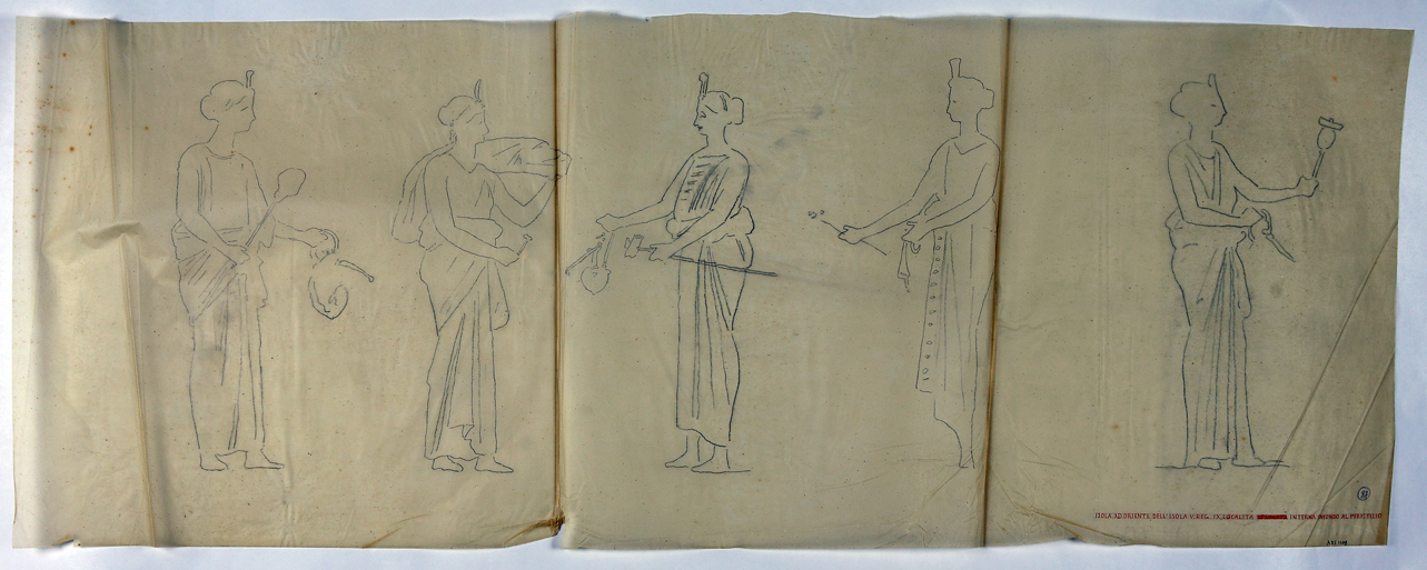 figure femminili egittizzanti (disegno) di Discanno Geremia (seconda metà sec. XIX)