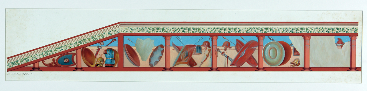 pittura di fregio con armi (disegno) di Mastracchio Michele (prima metà sec. XIX)