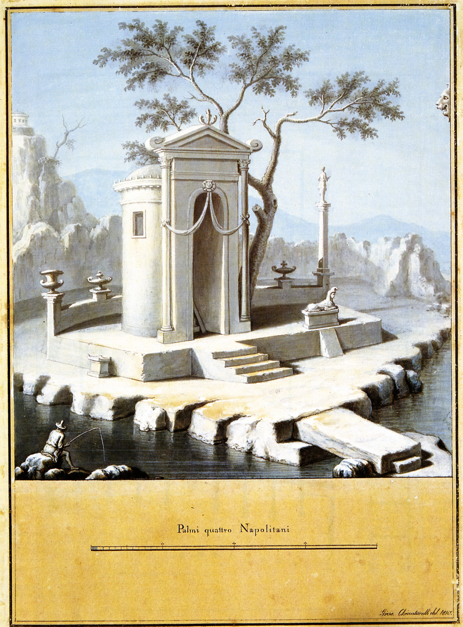 veduta di paesaggio (disegno) di Chiantarelli Giuseppe (primo quarto sec. XIX)