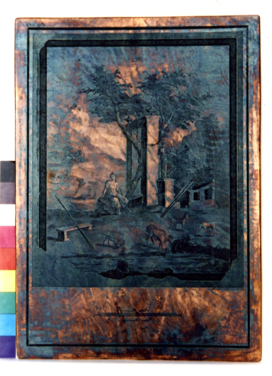 paesaggio campestre con sacello (matrice) di Vanni Nicola, Alloja Giuseppe (sec. XVIII)