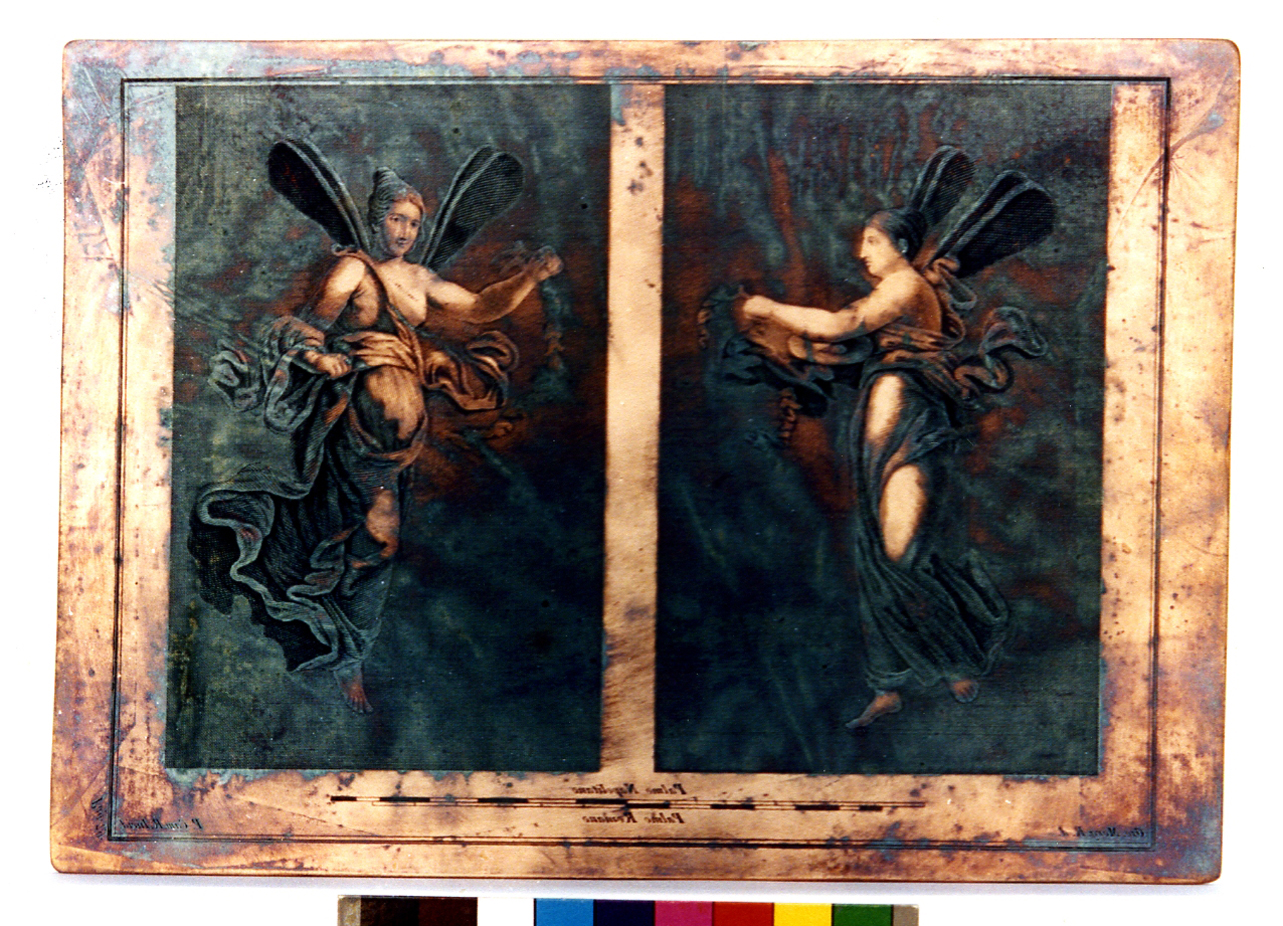 due pannelli con Psiche in volo (matrice) di Morghen Giovanni Elia, Campana Pietro (sec. XVIII)