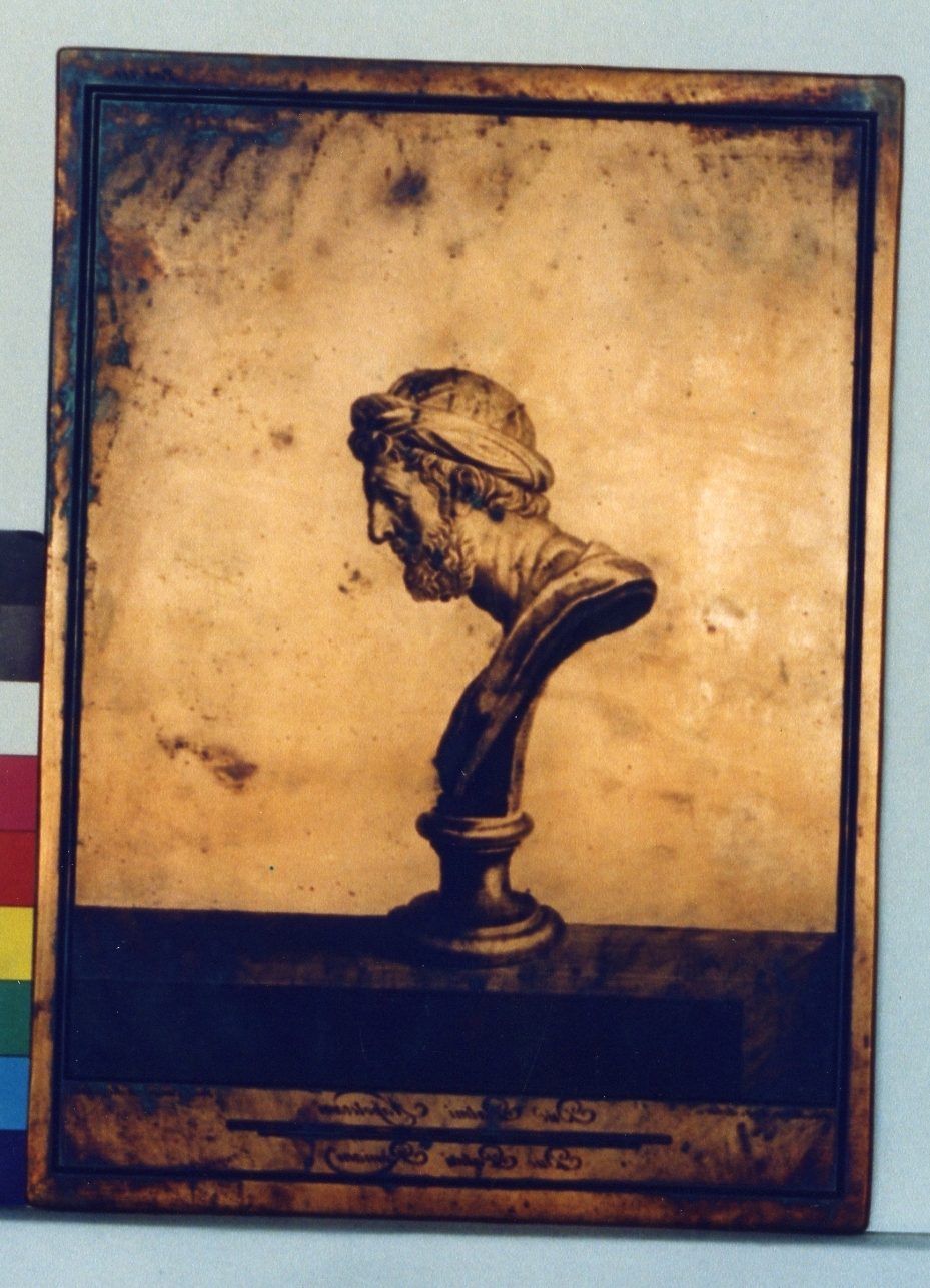 busto di Pitagora: profilo (matrice) di Morghen Giovanni Elia, Campana Ferdinando (sec. XVIII)