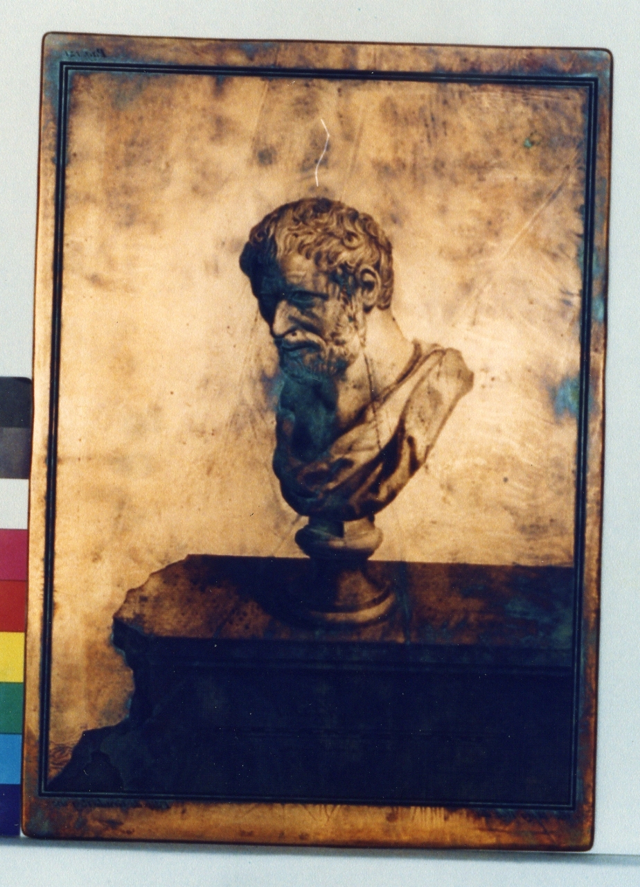 busto virile (matrice) di Morghen Giovanni Elia, De Grado Filippo (sec. XVIII)