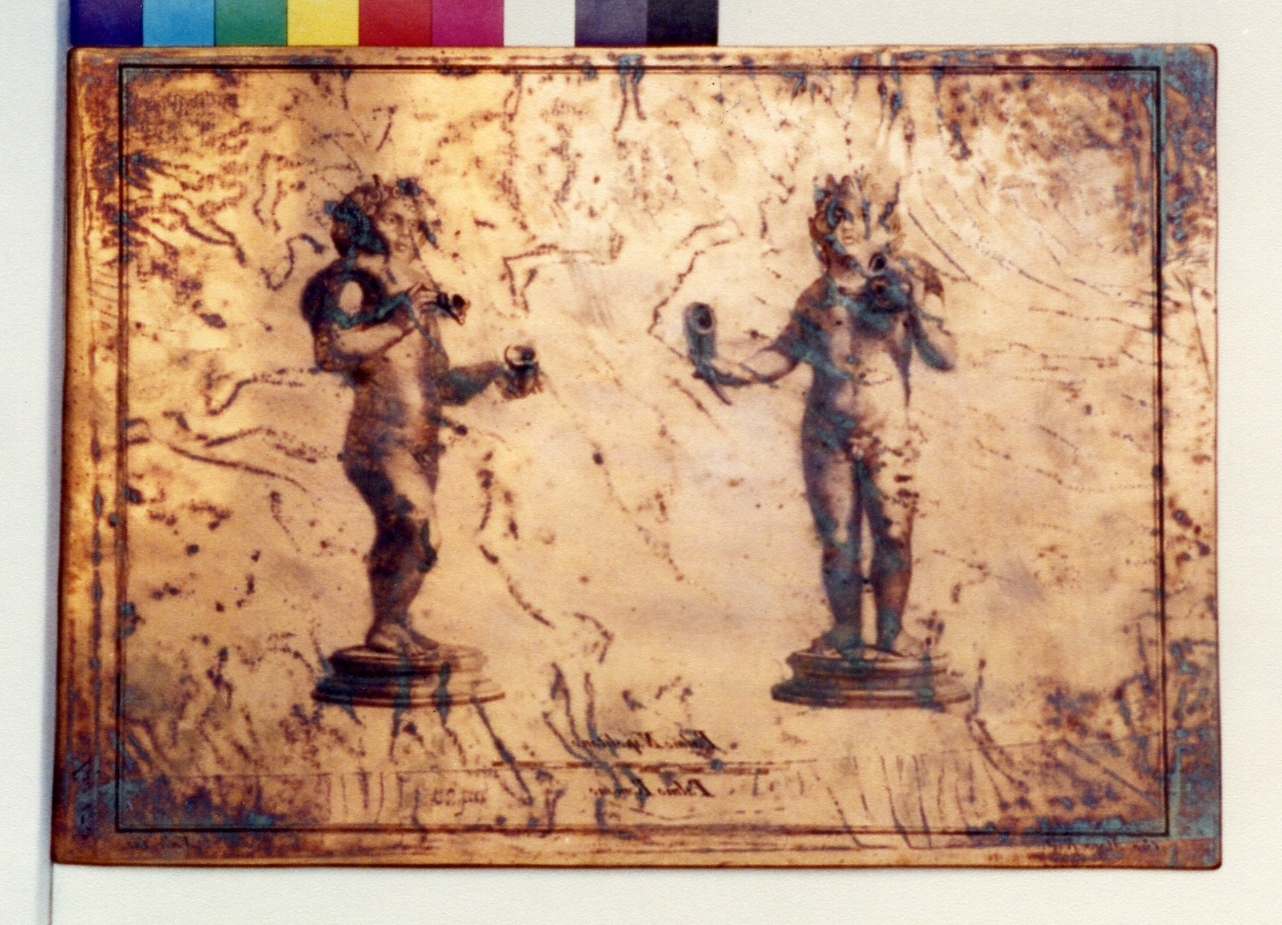 coppia di statuette di faunetto con rhyton (matrice) di Morghen Giovanni Elia, Nolli Carlo (sec. XVIII)
