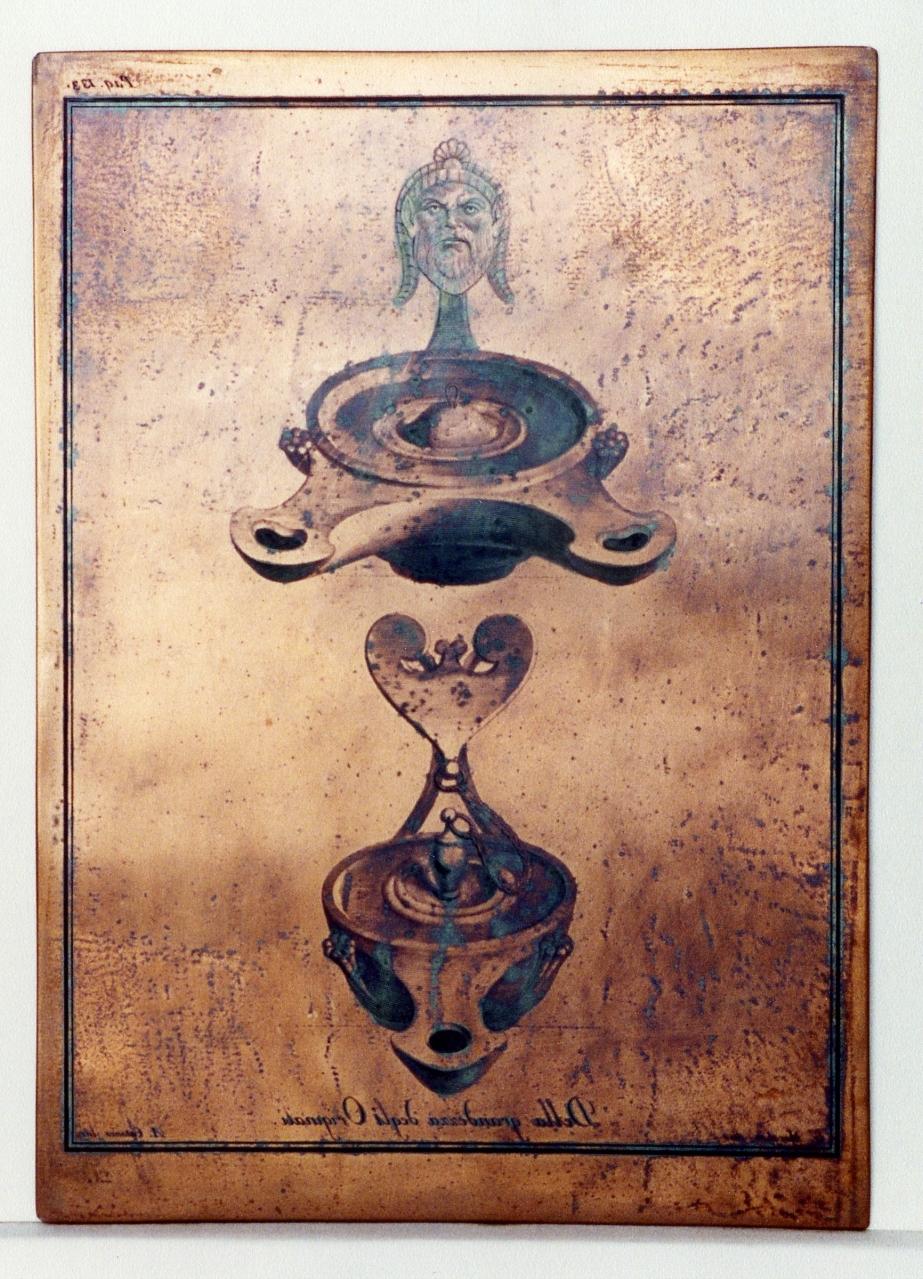 lucerne monolicni e bilicni di bronzo (matrice) di Cataneo Aniello, Morghen Giovanni Elia (sec. XVIII)
