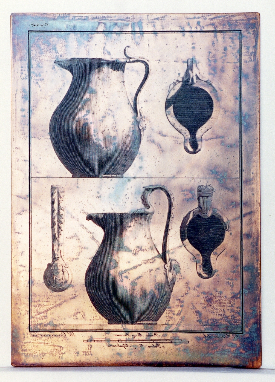 due oinochai di bronzo con ansa decorata (matrice) di Casanova Domenico, Vanni Nicola (sec. XVIII)