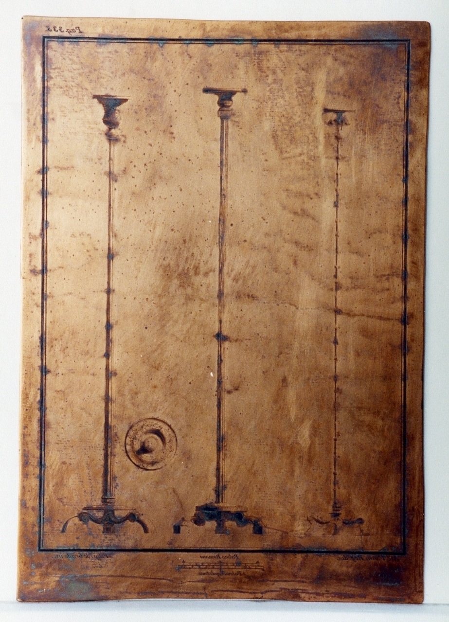 candelabri di bronzo e particolari (matrice) di De Grado Filippo, Vanni Nicola (sec. XVIII)