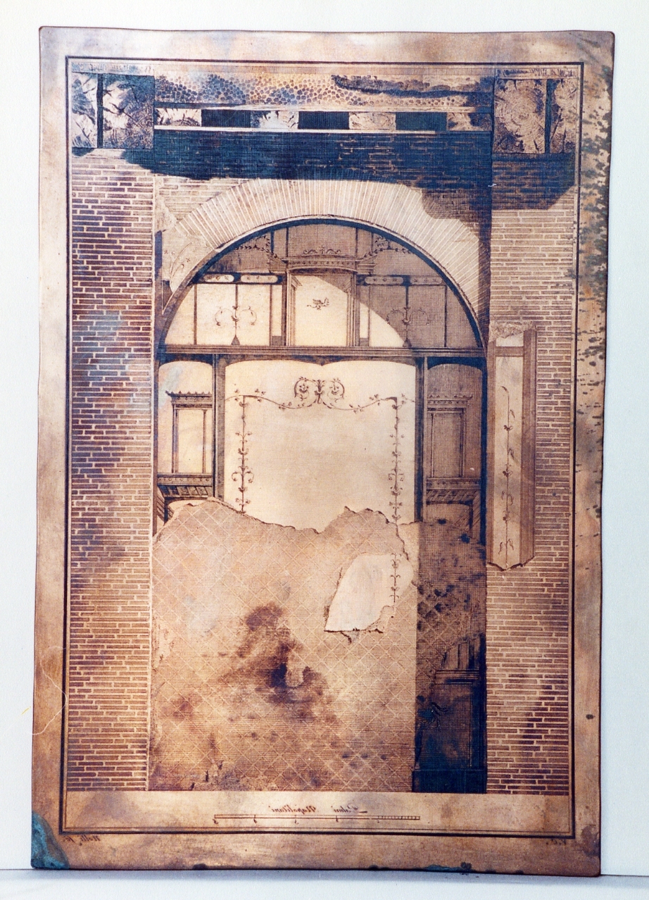 prospetto di parete con frammmento d' affresco (matrice) di Nolli Carlo, Campana Vincenzo (sec. XVIII)