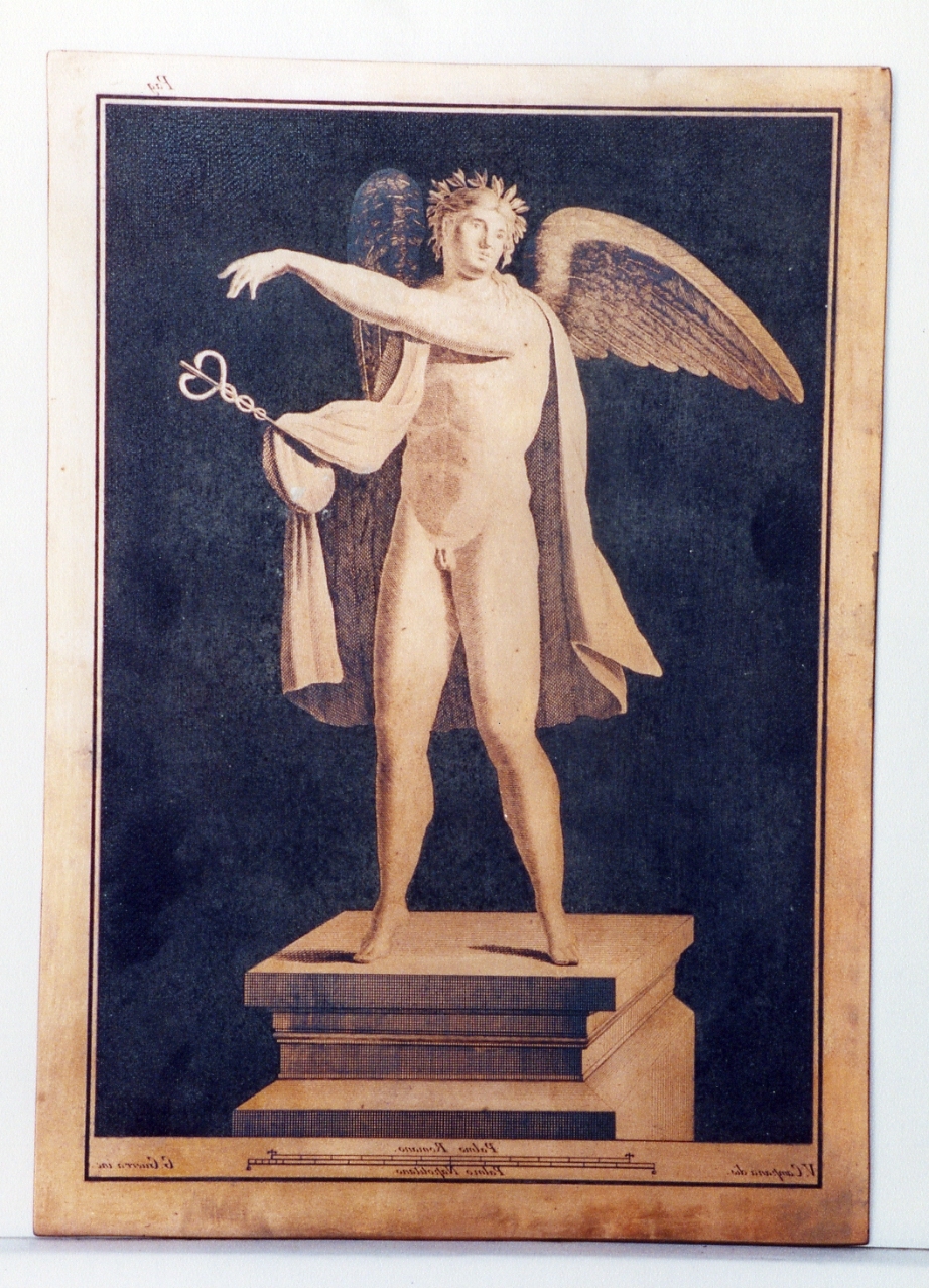 figura maschile alata con caduceo (matrice) di Guerra Giuseppe, Campana Vincenzo (sec. XVIII)