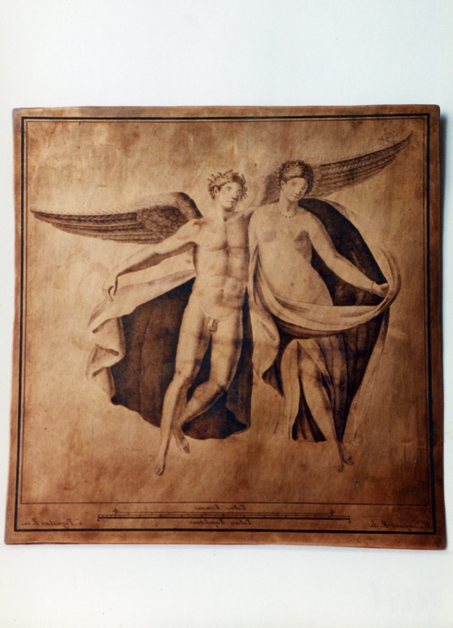coppia in volo (Amore e Venere) (matrice) di Pignataro Carmine, Campana Vincenzo (sec. XVIII)