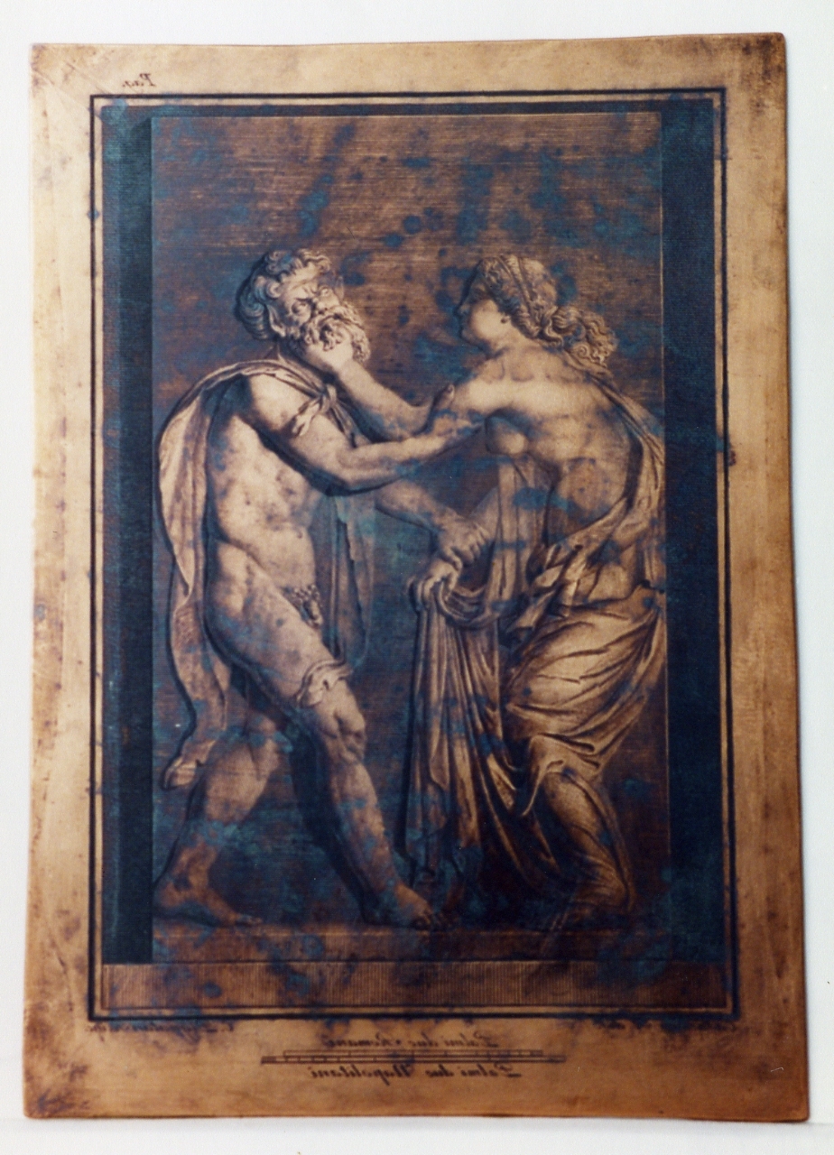 bassorilievo con menade e satiro (matrice) di Pignataro Carmine, Casanova Giovanni Battista (sec. XVIII)