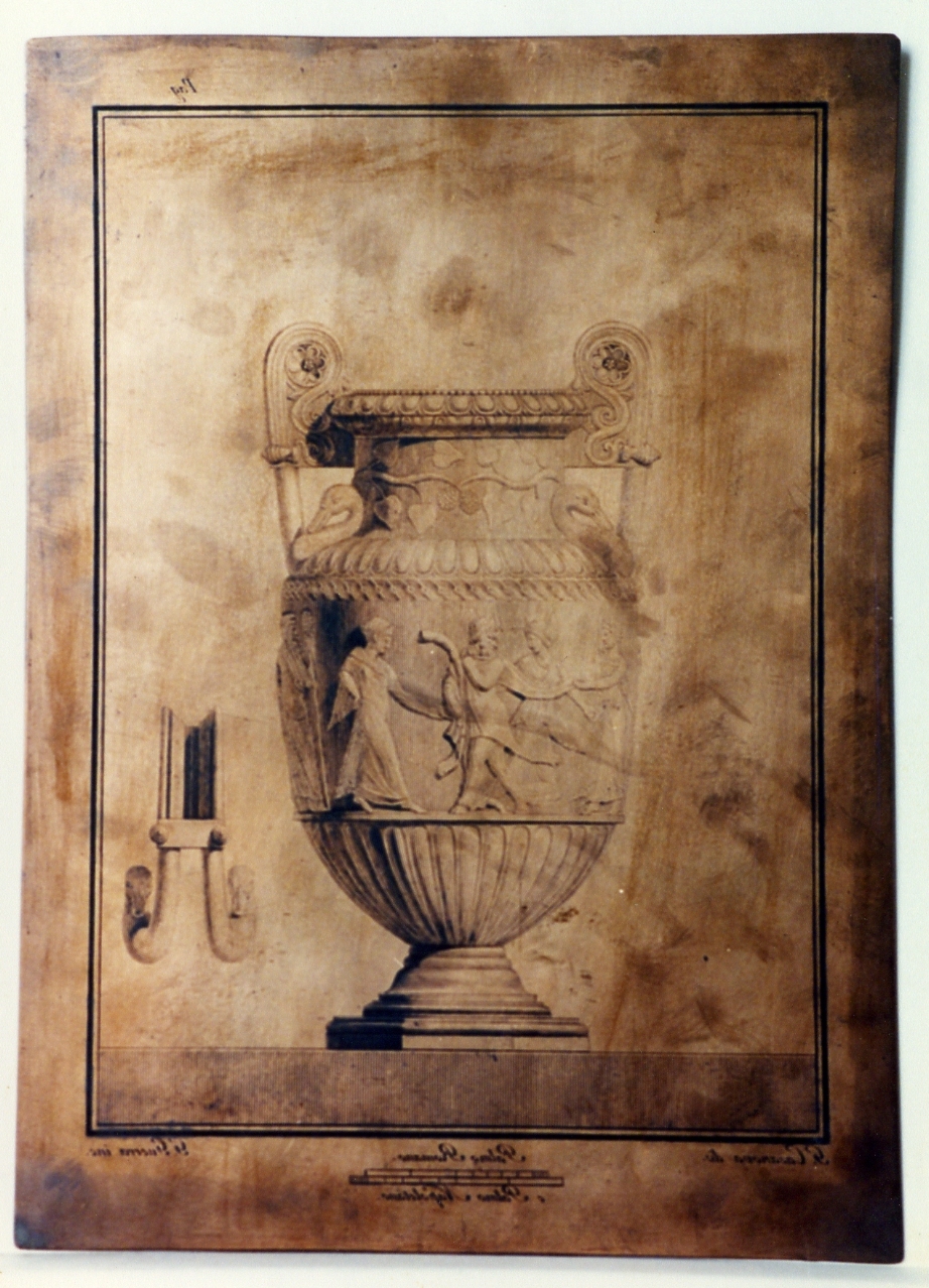 anfora con decorazione raffigurante corteo bacchico (matrice) di Guerra Giuseppe, Casanova Giovanni Battista (sec. XVIII)