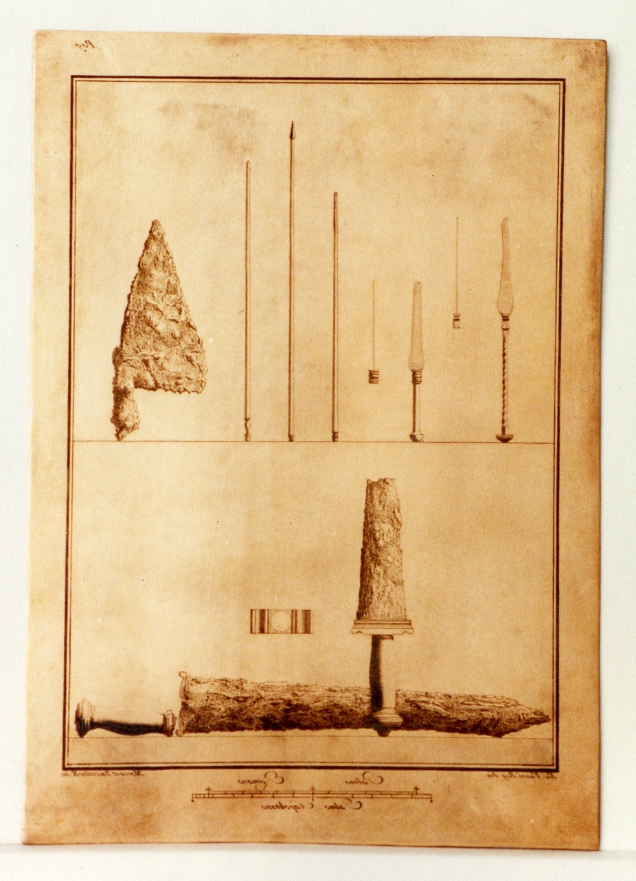 strumenti/ spada (matrice) di Vanni Nicola, Iacomino Marcantonio (sec. XVIII)