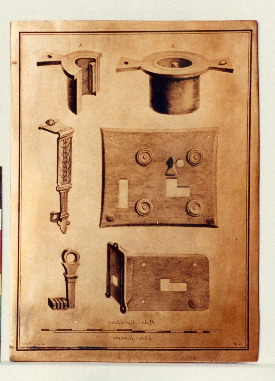 serrature e chiavi (matrice) di De Grado Filippo, Morghen Giovanni Elia (sec. XVIII)