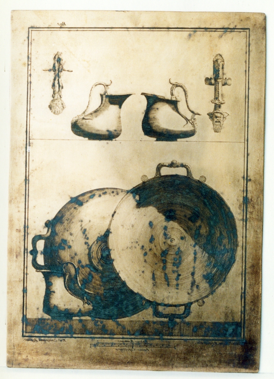 tre askoi di bronzo e particolari/ coppa di bronzo (matrice) di Vanni Nicola, Campana Ferdinando (sec. XVIII)