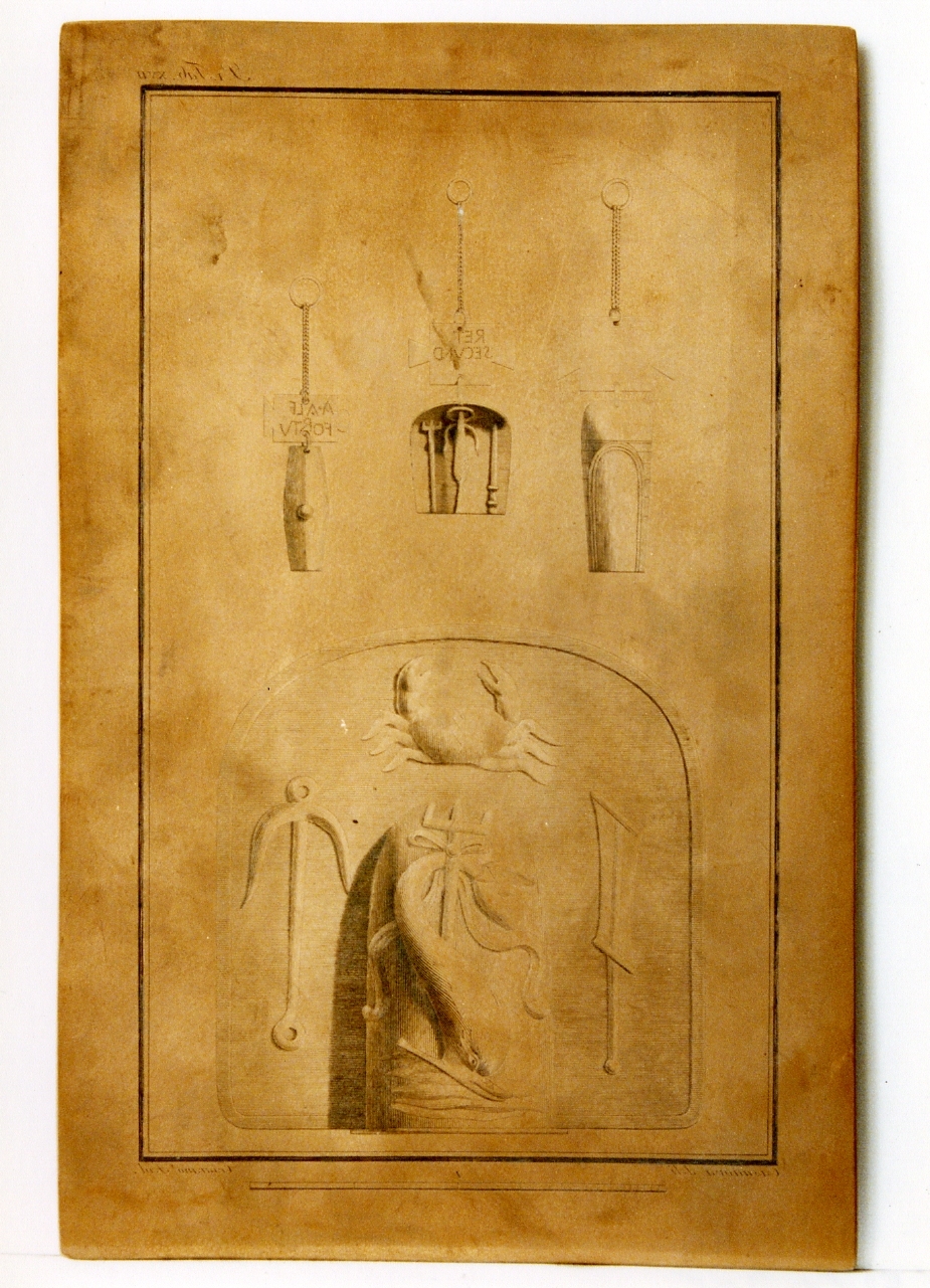 scudo ed elementi di armatura in bronzo (matrice) di Casanova Giovanni Battista, Cesarano Niccolò (secc. XVIII/ XIX)