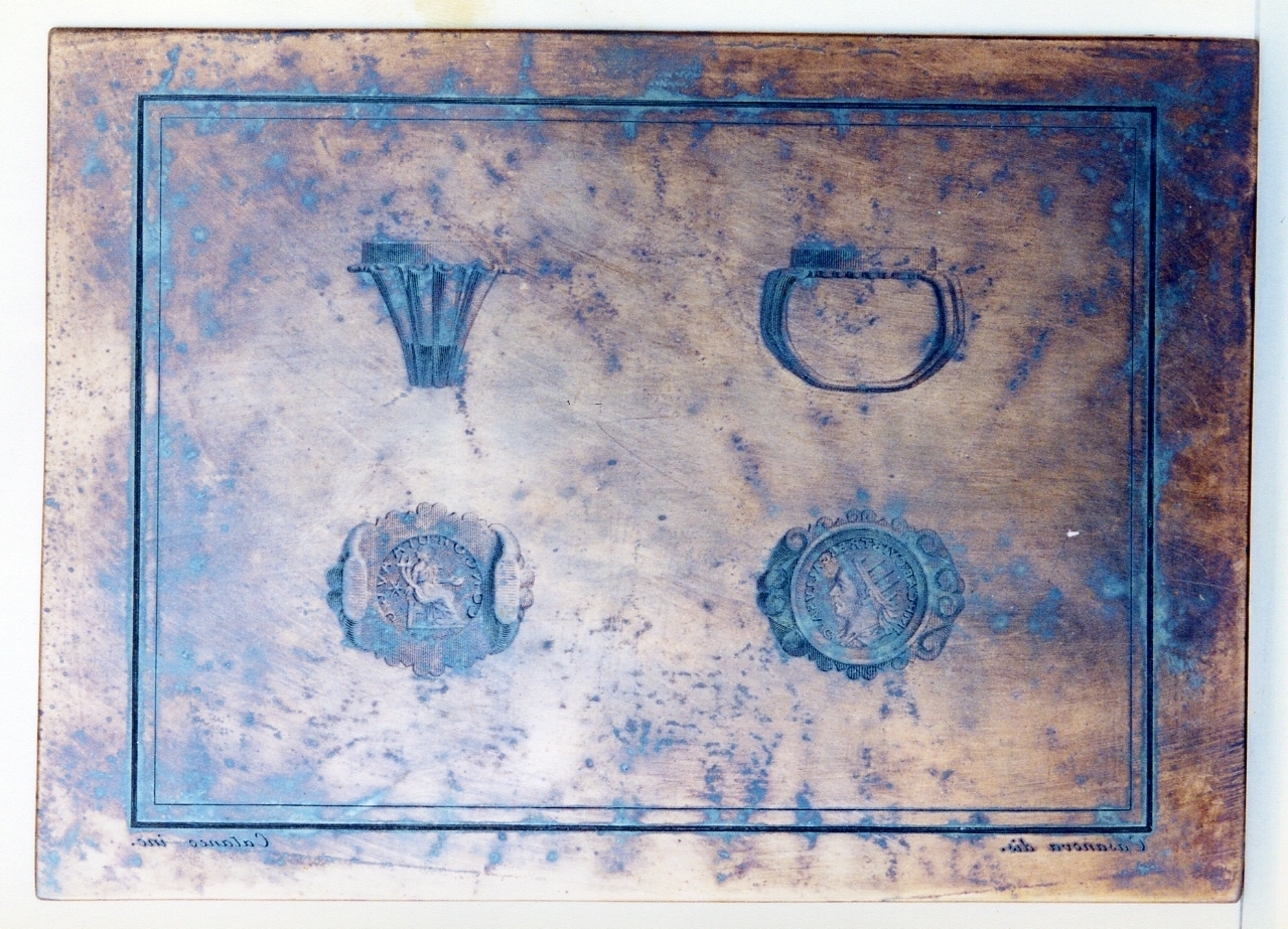 due anelli-sigillo (matrice) di Casanova Giovanni Battista, Cataneo Aniello (sec. XVIII)