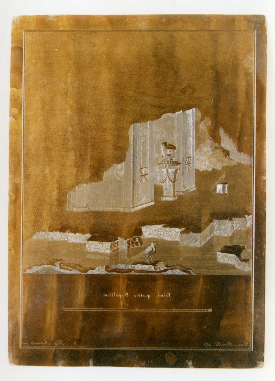 tempio di Iside: paesaggio, frammento (matrice) di Morelli Francesco, Imperato Filippo (secc. XVIII/ XIX)