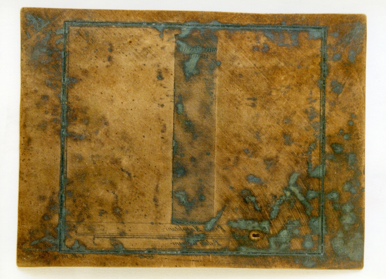 probabilmente dal tempio di Iside: pilastrino di erma con iscrizionelatina (matrice) di Nolli Carlo, La Vega Francesco (secc. XVIII/ XIX)