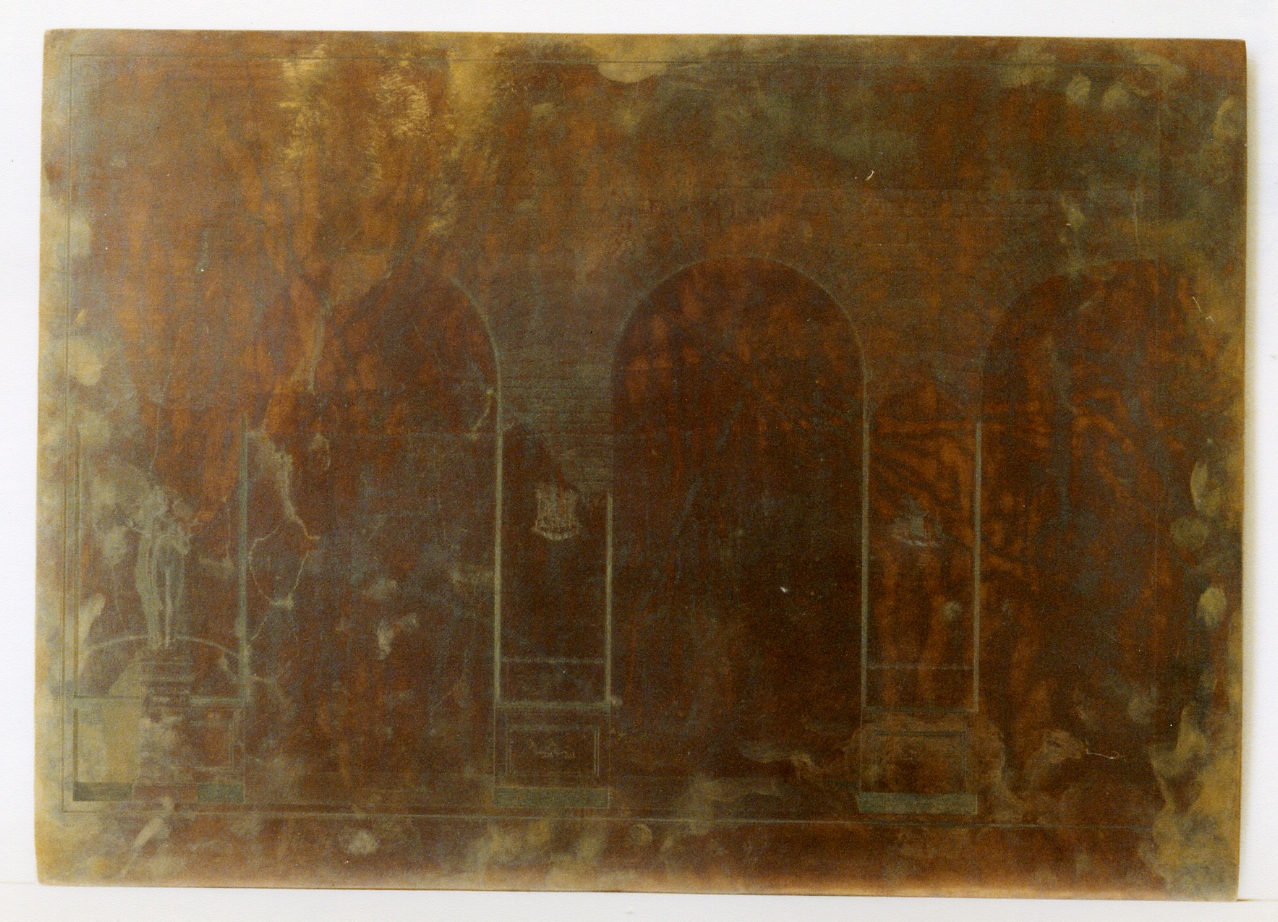 tempio di Iside: con portico e affreschi/ piedistallo con VenereAnadiomede (matrice) di Casanova Giovanni Battista (sec. XVIII)