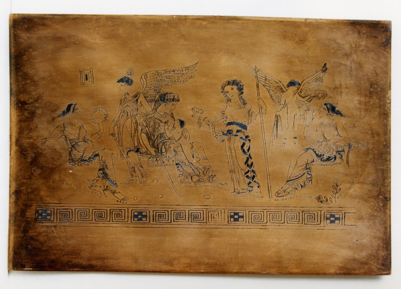 decorazione con figure femminili e figure alate di vaso etrusco (matrice) di Mori Ferdinando (sec. XIX)