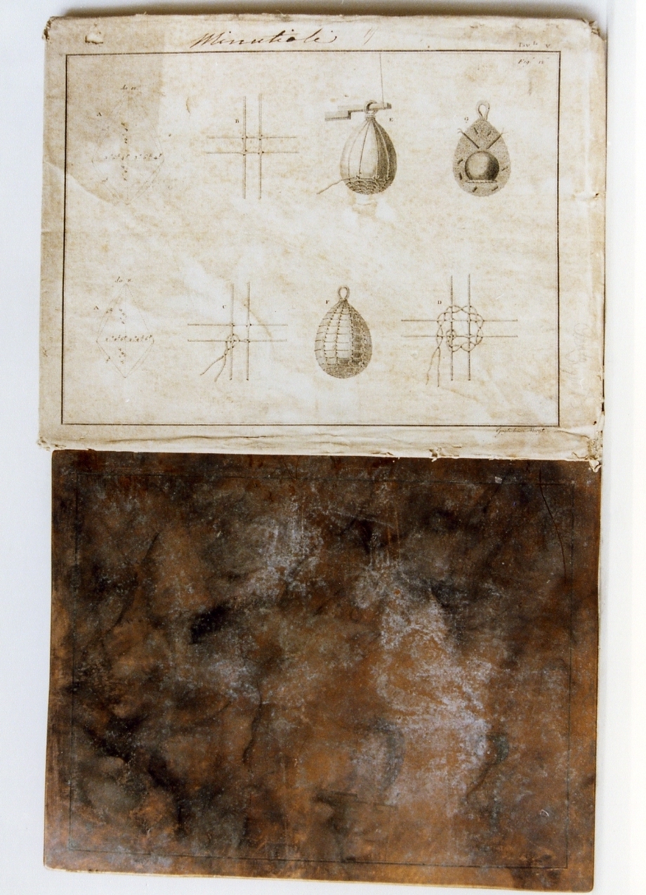 bomba e rete di corda (matrice) di Morghen Guglielmo (sec. XIX)