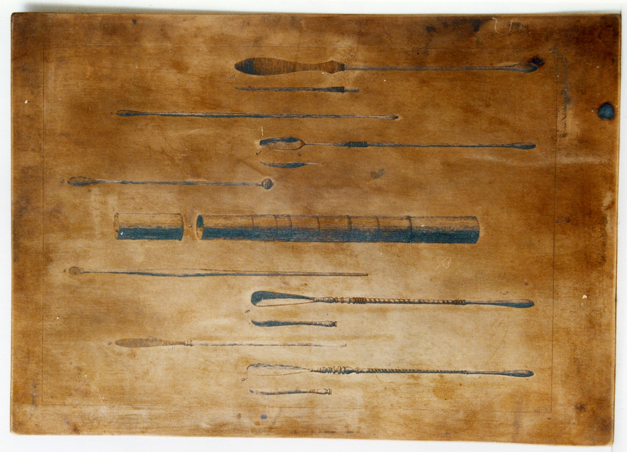 riproduzione di ferri chirurgici (matrice) di Mori Ferdinando (sec. XIX)