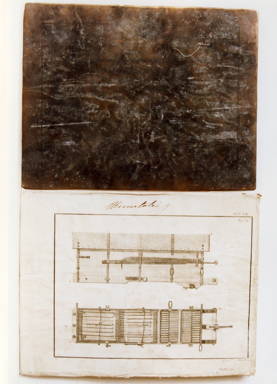 forma per forgiare pezzi per l'artiglieria (matrice) di Morghen Guglielmo (sec. XIX)