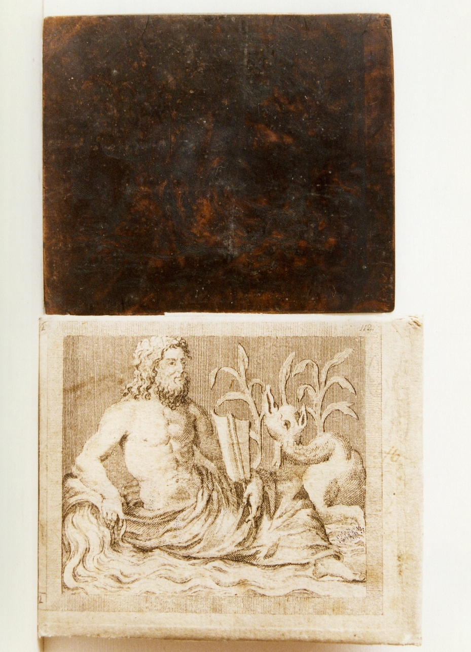 uomo barbuto giacente raffigurante un fiume (matrice) di Winckelmann Johann Joachim (seconda metà sec. XVIII)