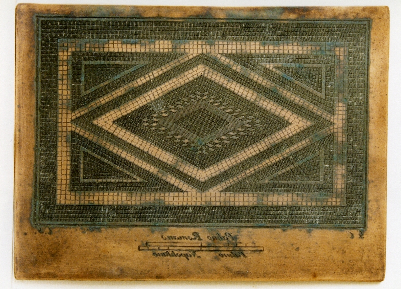 parte di pavimento con motivi geometrici (matrice) di Casanova Giovanni Battista, Geri Carlo (sec. XVIII)