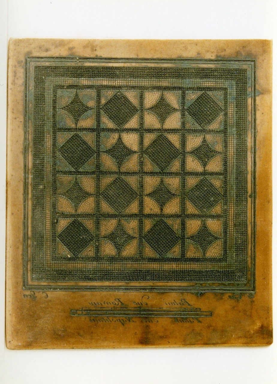 parte di pavimento con motivi decorativi geometrici (matrice) di Casanova Giovanni Battista, Geri Giuseppe (sec. XVIII)