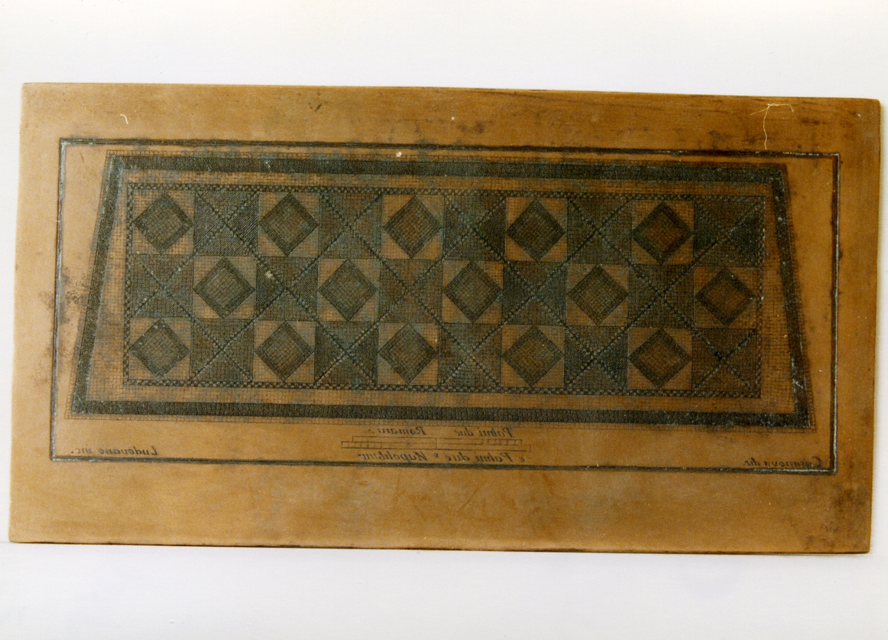 parte di pavimento con motivi decorativi geometrici (matrice) di Casanova Giovanni Battista, Luduasio Michele (sec. XVIII)