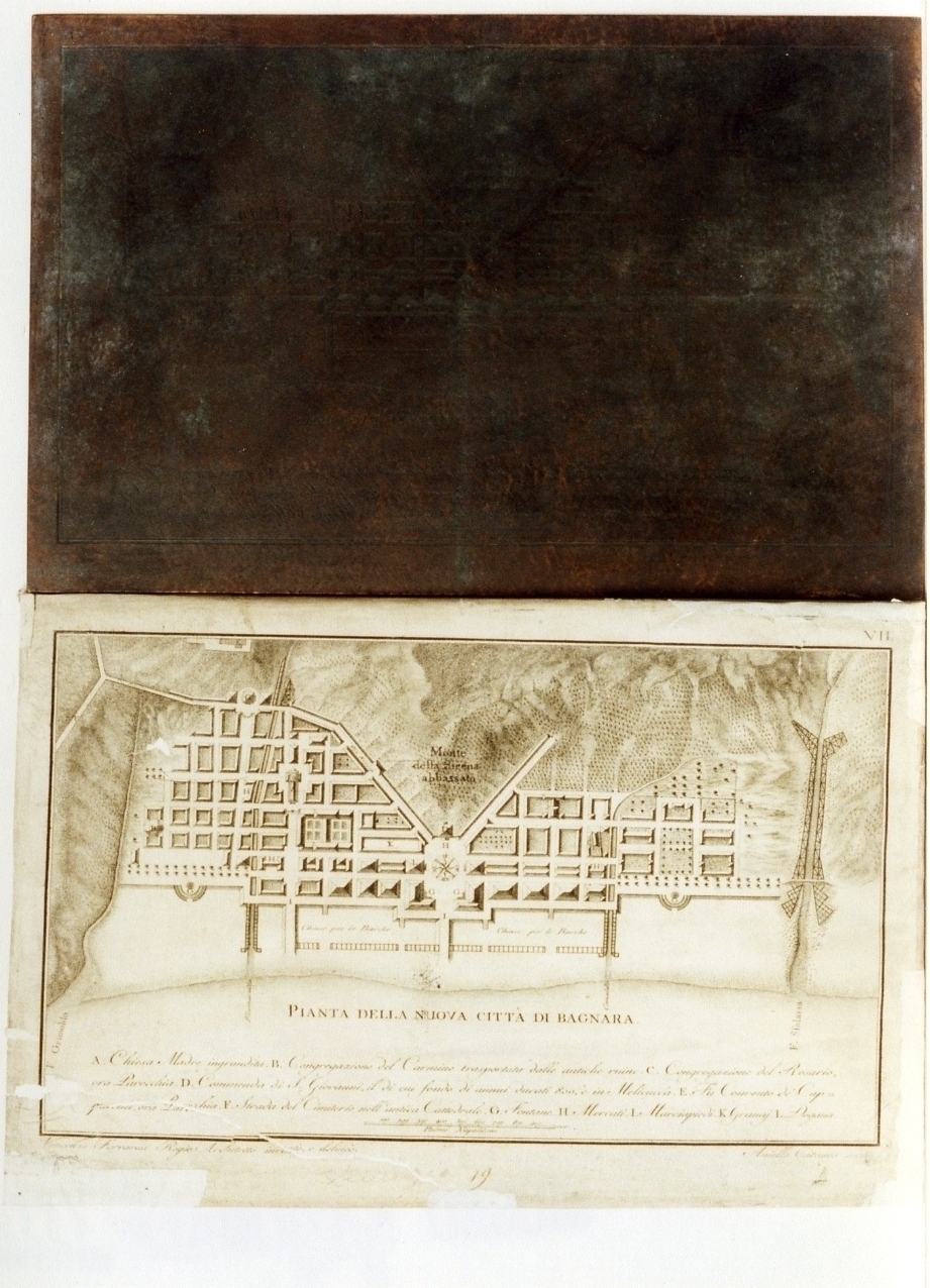 planimetria di progetto della nuova città di Bagnara (matrice) di Ferraresi Vincenzo, Cataneo Aniello (sec. XVIII)