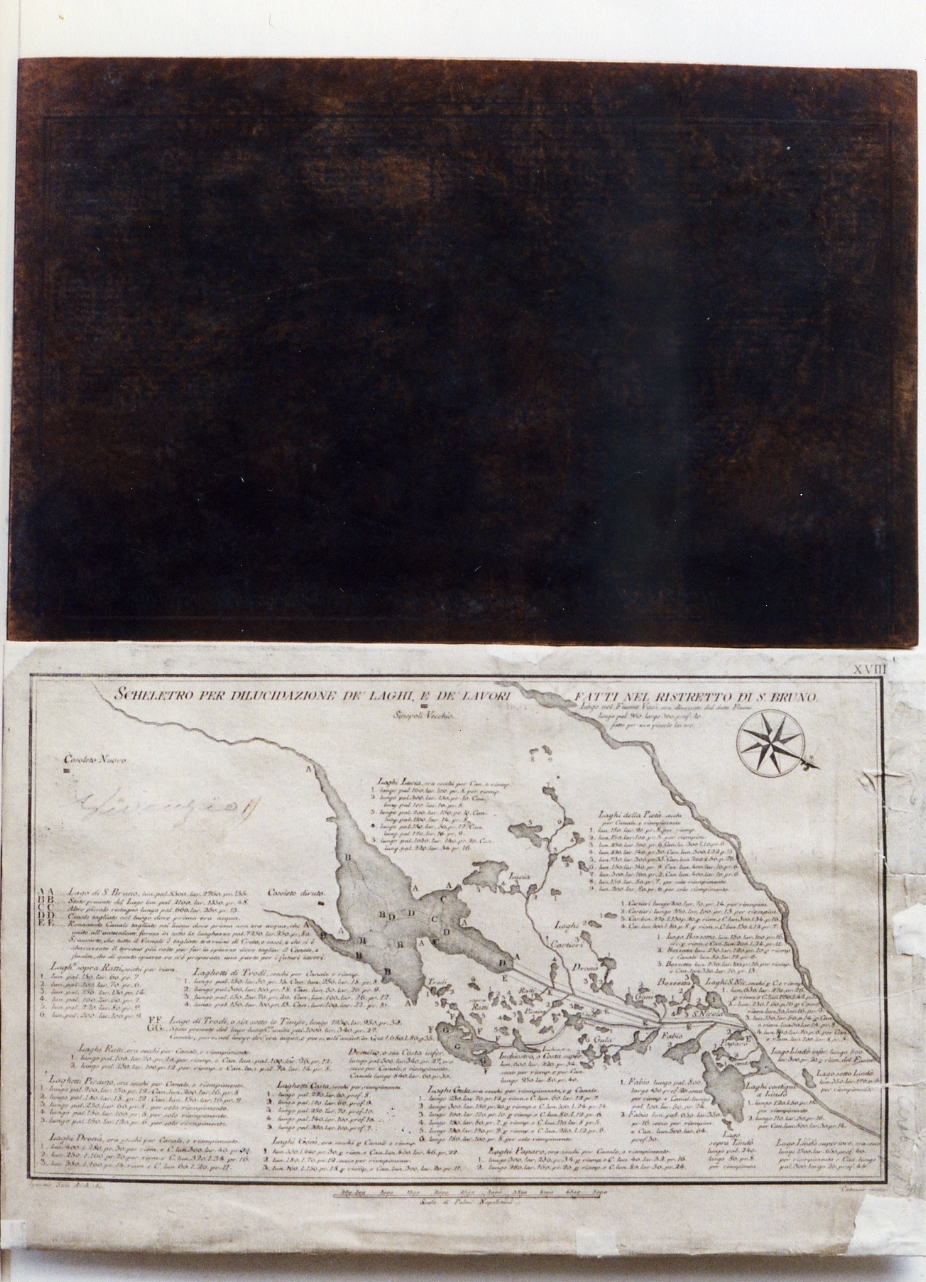 rilievo idrografico del ristretto di S. Bruno (matrice) di Stile Ignazio, Cataneo Aniello (sec. XVIII)