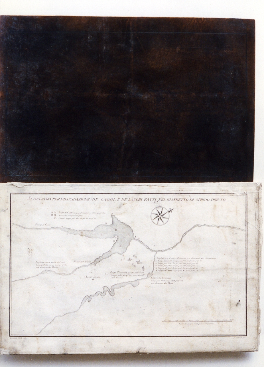 rilievo idrografico del ristretto di Oppido Diruto (matrice) di Cataneo Aniello, Stile Ignazio (sec. XVIII)