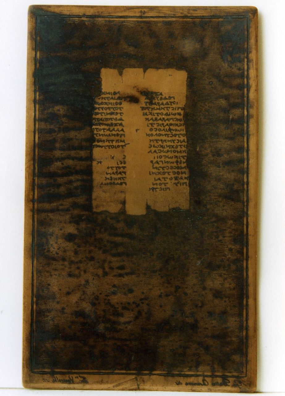 testo greco: fragm. XIX (matrice) di Casanova Giovanni Battista, Ventrella Ferdinando (sec. XIX)