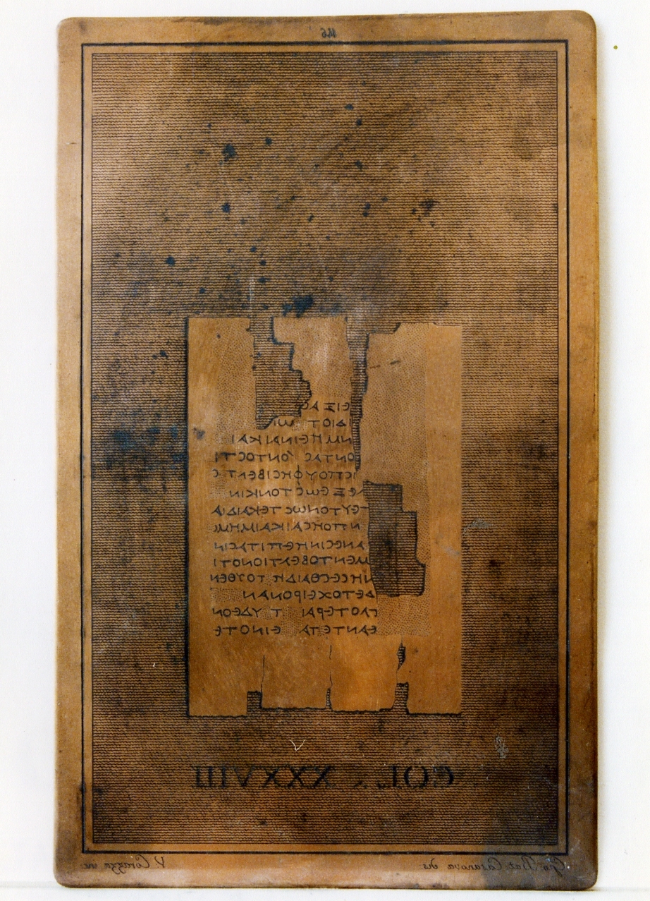 testo greco: col. XXXVIII (matrice) di Corazza Vincenzo, Casanova Giovanni Battista (sec. XIX)