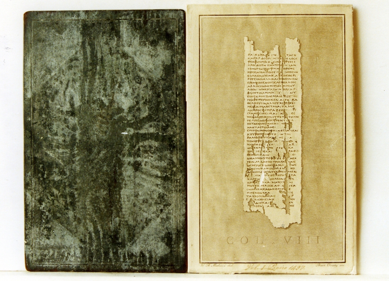 testo greco: col. VIII (matrice) di Malesci Giovanni Battista, D'Orazio Bartolomeo (sec. XVIII)