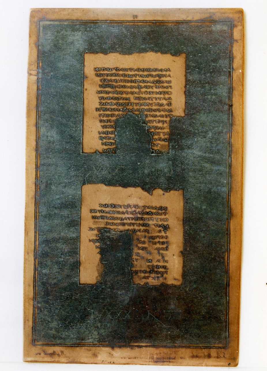 testo greco: col. XXXV, col. XXXVI (matrice) di Malesci Giovanni Battista, Biondi Raffaele (sec. XIX)
