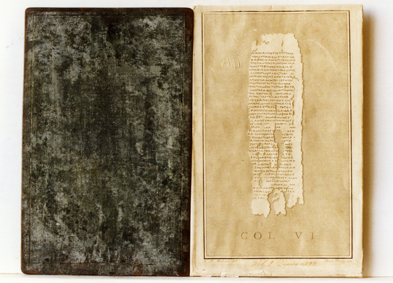 testo greco: col. VI (matrice) di D'Orazio Bartolomeo, Malesci Giovanni Battista (sec. XVIII)