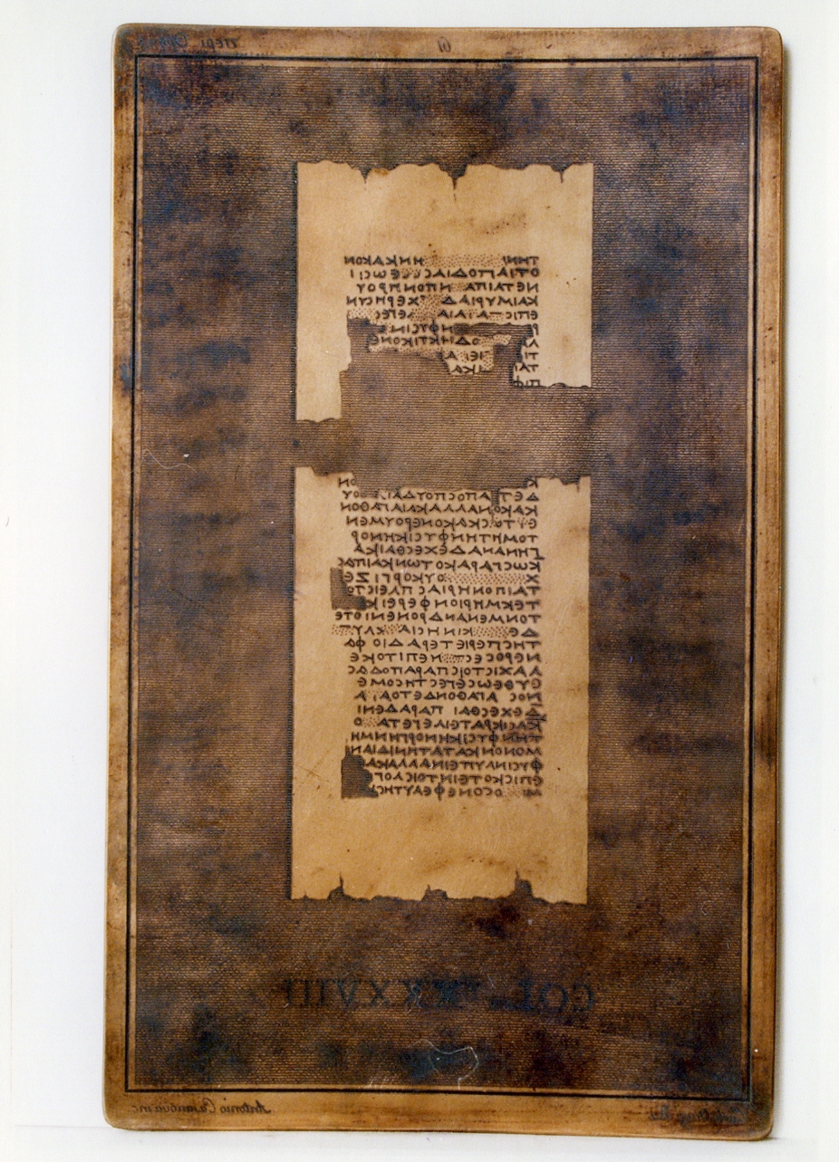 testo greco: col. XXXVIII (matrice) di Orazi Carlo, Casanova Antonio (sec. XIX)