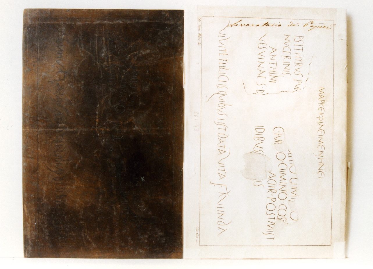testi latini: graffiti pompeiani (matrice) di Malesci Giovanni Battista, Geri Carlo (sec. XIX)