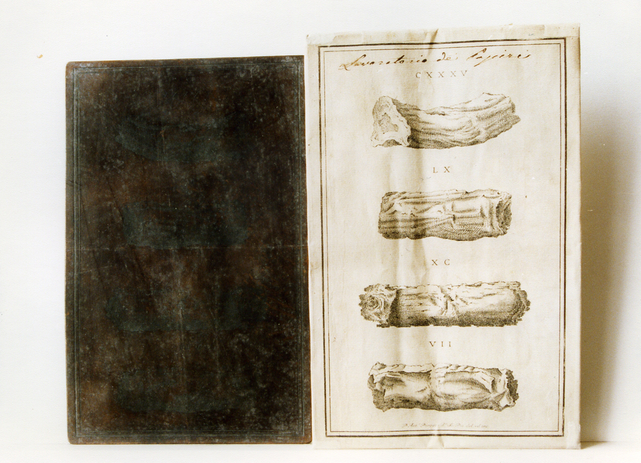 riproduzione di rotoli di papiro (matrice) di Piaggio Antonio (sec. XVIII)